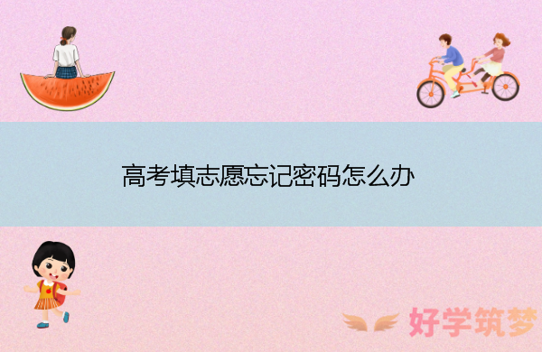 高考填志愿忘记密码怎么办